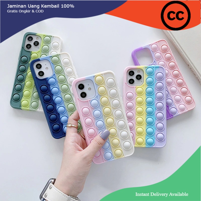 Soft Case Pop IT Rainbow SAMSUNG A03S A21S A30S A50 A50S OPPO A16 F11 SoftCase Push Its Bubble Silik