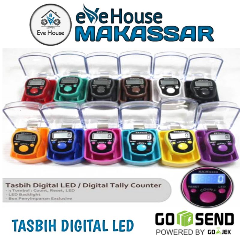 Makassar V83 tasbih digital LED dengan warna yang elegant