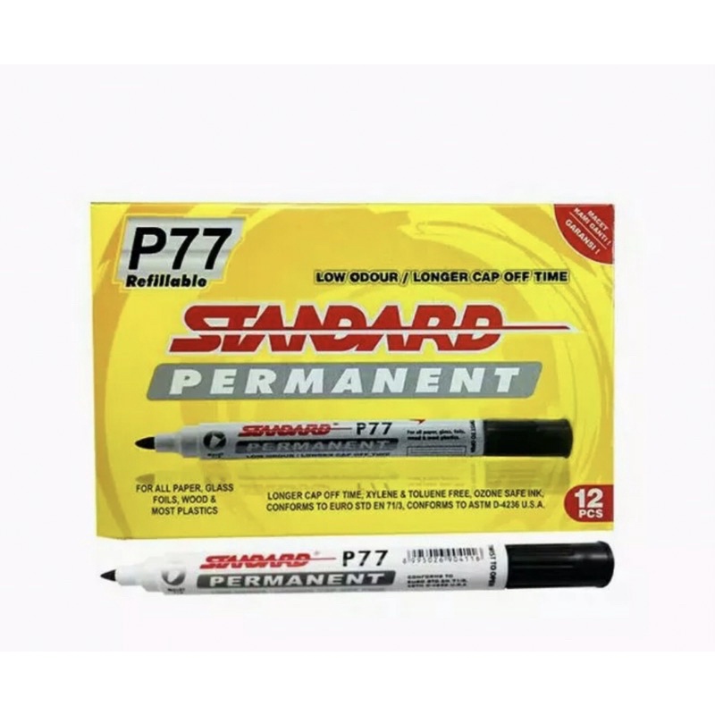 

Lusinan 12 Pcs | Spidol Standart P77 | Spidol Permanent tidak Dapat di Hapus