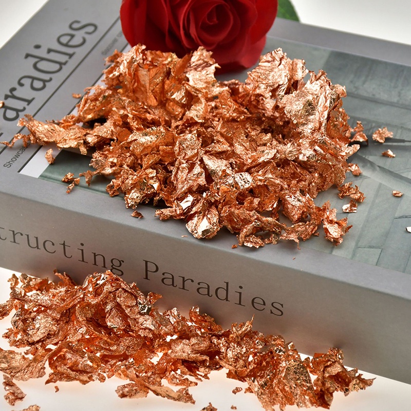 # Kaos T-Shirt Wanita Lengan Pendek Motif Print #1 Botol 2g Foil Tembaga Warna Emas / Silver Untuk Manicure