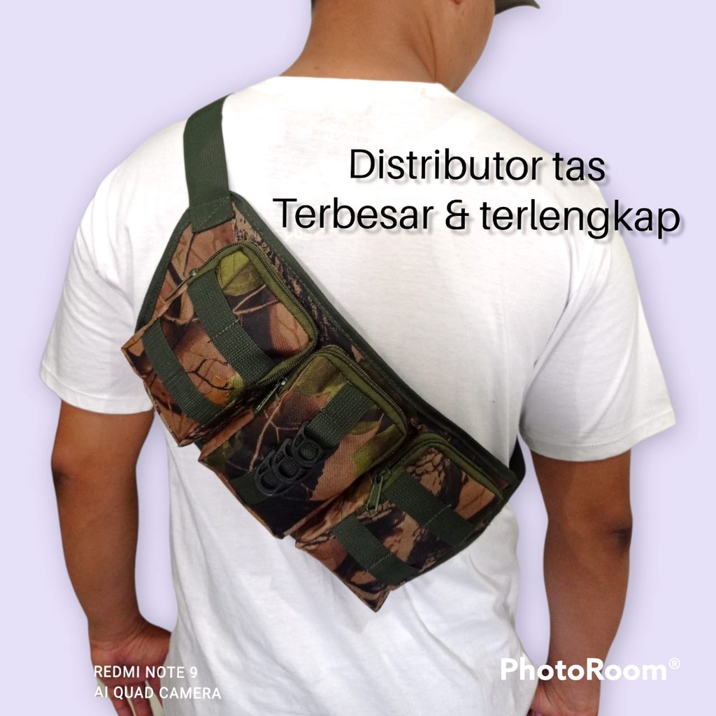 TAS TACTICAL WAISTBAG SAKU 3 CAMUFLAGE DADA-TAS PINGGANG-TAS DADA-TAS GUNUNG-TAS DOMPET