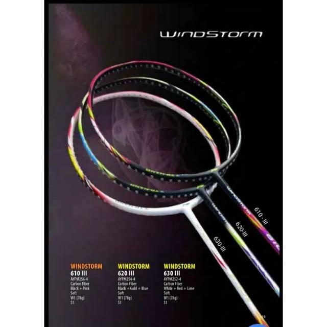 Raket badminton lining windstorm 610 III