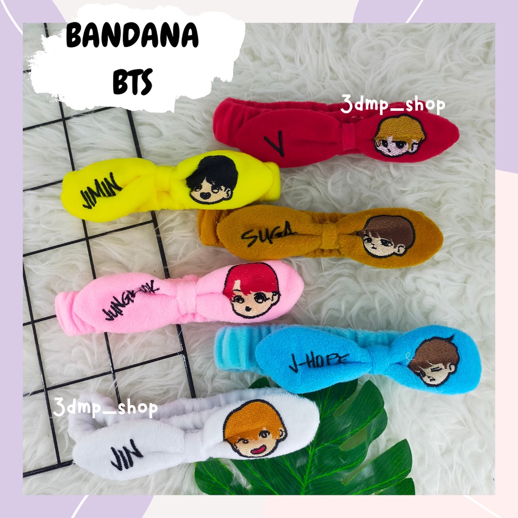 Bandana bando karet bts member suga jin jimin v jungkook