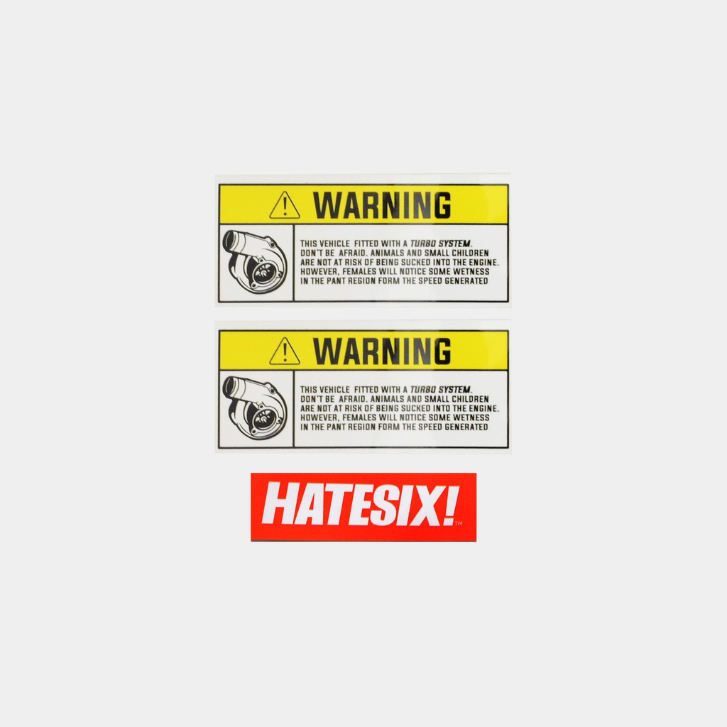 Sticker Decal Tempelan TURBO SYSTEM JDM Hatesix