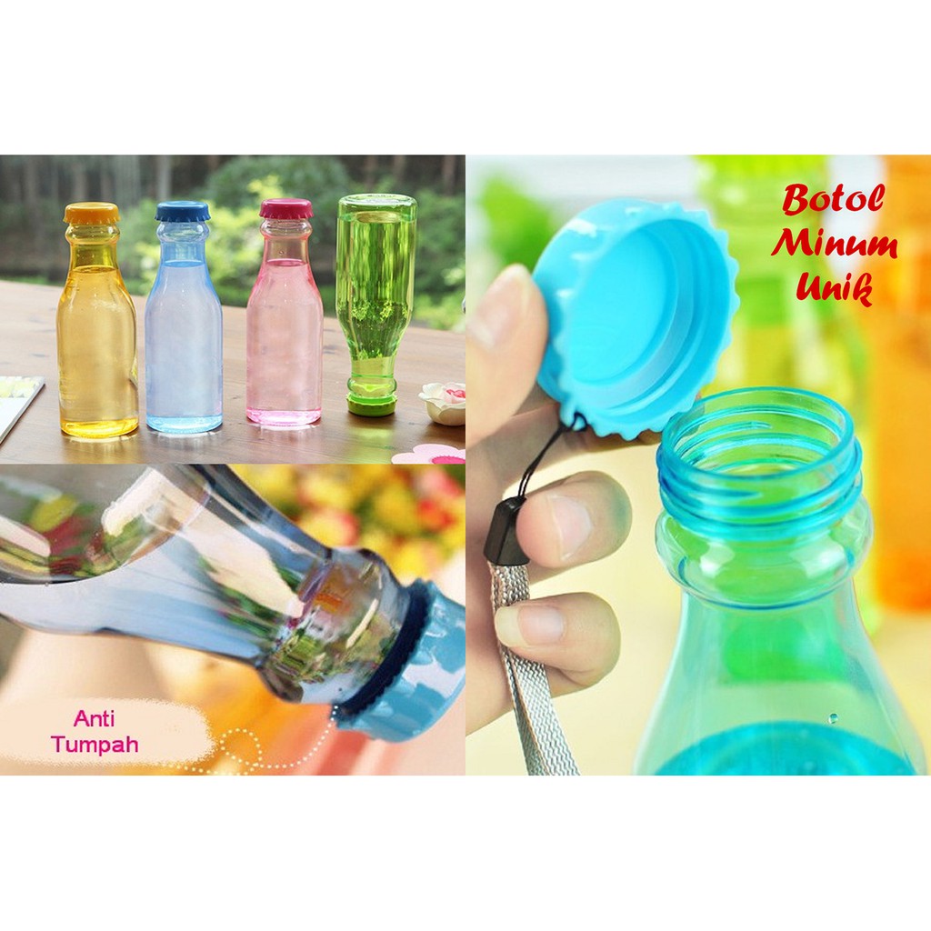 Botol Minum Unik BPA Free Anti Tumpah  / Tempat Botol Air Minum - X447-3