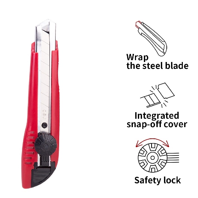 

Deli Pisau Cutter Mini Besar Pemotong Tajam Auto-lock System | CD10040