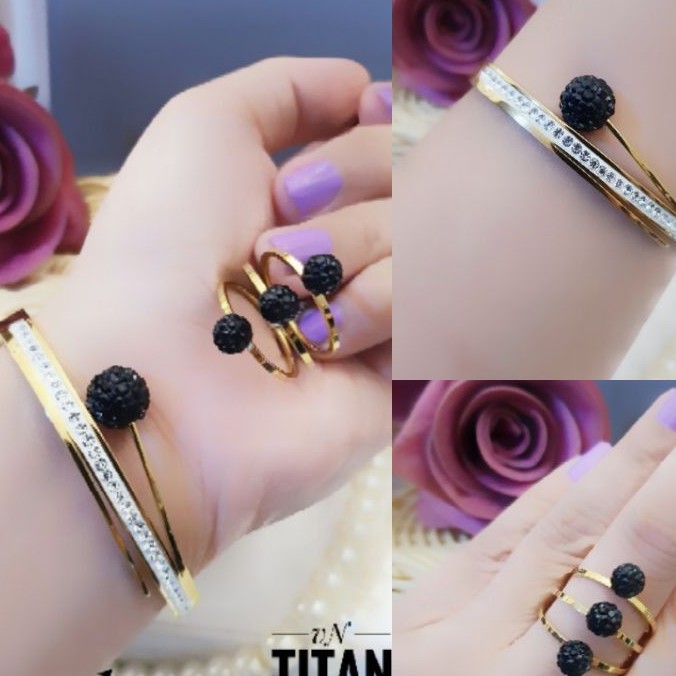 Titanium Set Gelang dan Cincin 653Gc