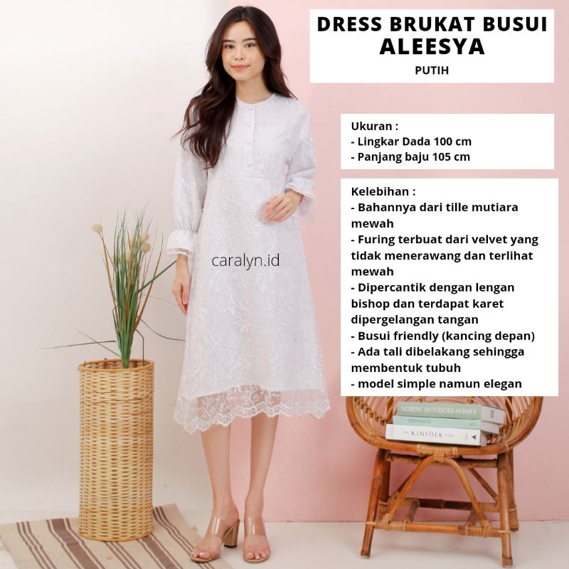 DRESS BRUKAT BUSUI ALEESYA TUNIK KANCING DEPAN