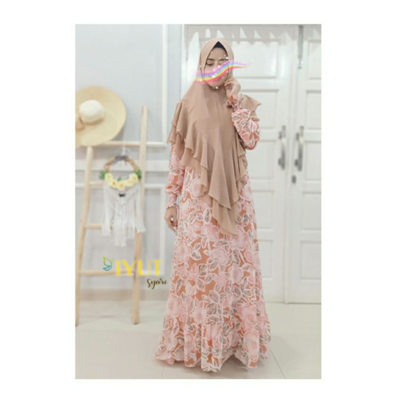 Laila dress gamis ceruty furing dress premium by iyut syari