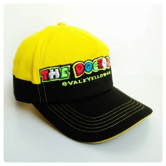 Topi MotoGP ROSSI THE DOCTOR kuning-hitam