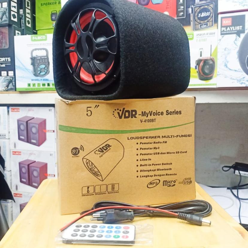 Speaker Bluetooth Tabung Basstube VDR V-4100BT AC/DC Colok Aki/Liik 