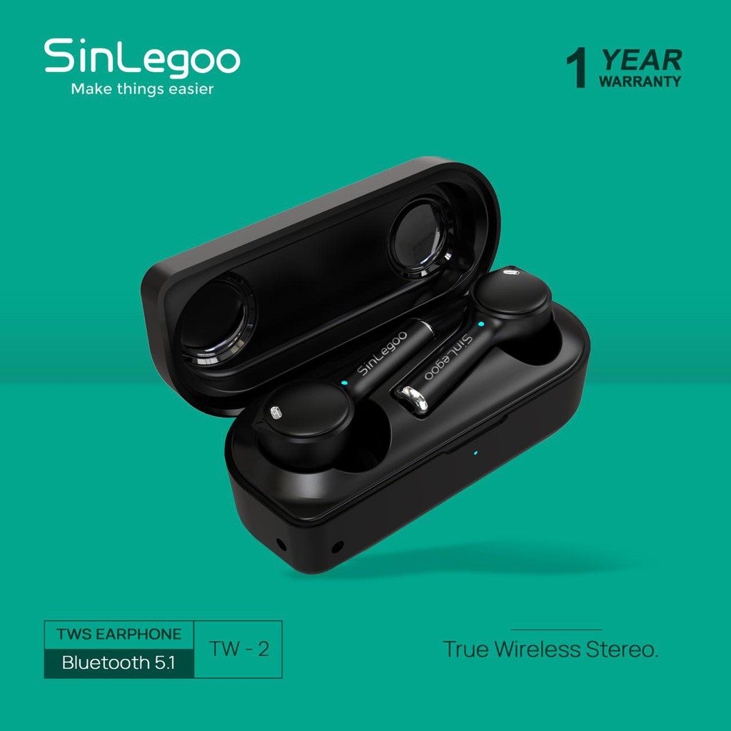 Wireless Earphone sinlegoo HITAM & PUTIH W2