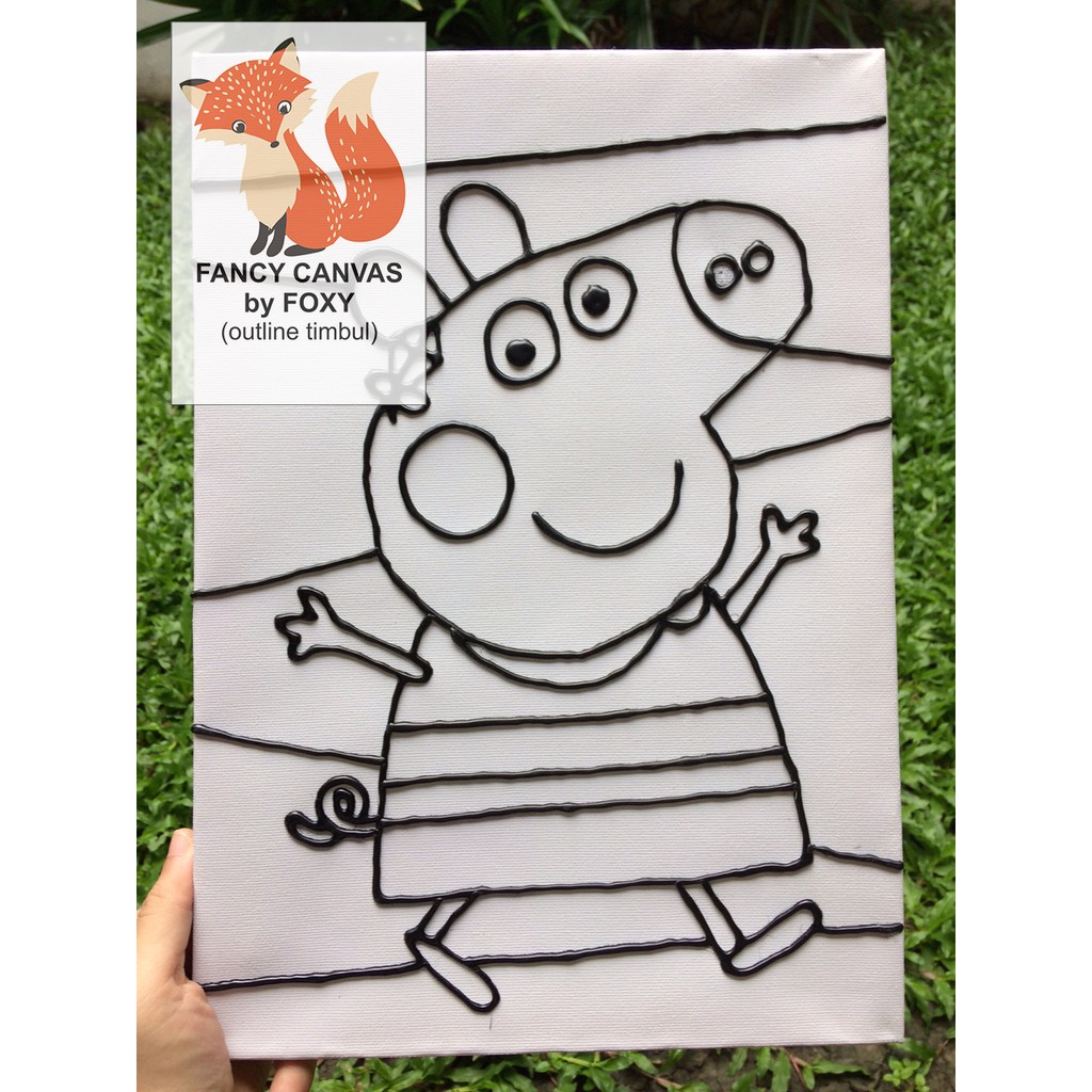 

UPDATE STOCK KANVAS LUKIS ANAK OUTLINE TIMBUL GAMBAR - PEPPA PIG PERALATAN MELUKIS CANVAS ANAK