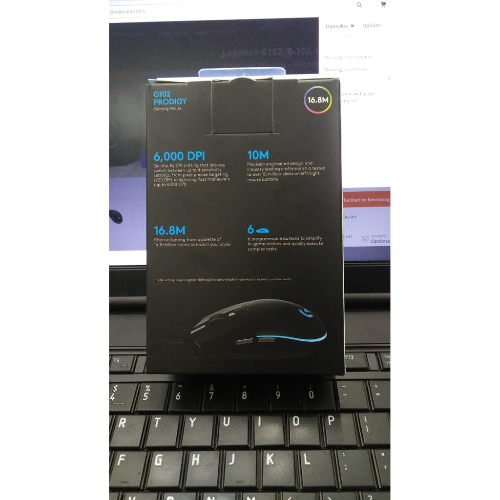 Logitech G102 Prodigy Gaming Mouse Garansi Resmi Logitech Indonesia 2 Tahun - Hitam