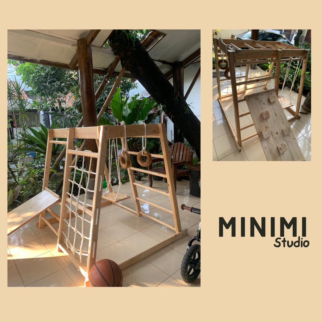 Tangga Brakiasi Anak Panjatan Mainan Kayu Jati Belanda - Brakio