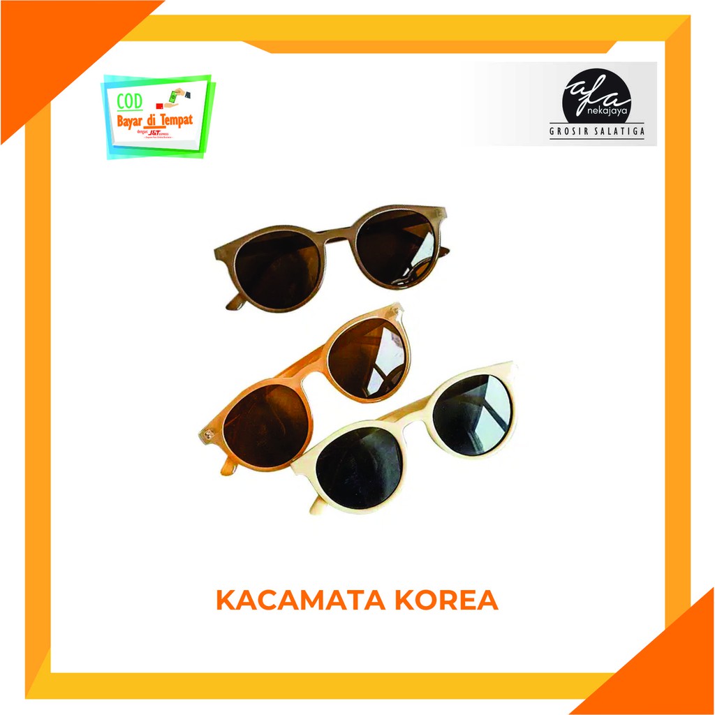 PROMO KACAMATA BULAT KACAMATA HITAM KOREAN FASHION PRIA/WANITA SUNGLASSES BULAT PLASTIK ANTI RADIASI