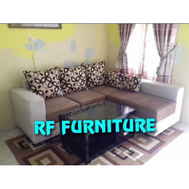 Sofa l putus minimalis+meja
