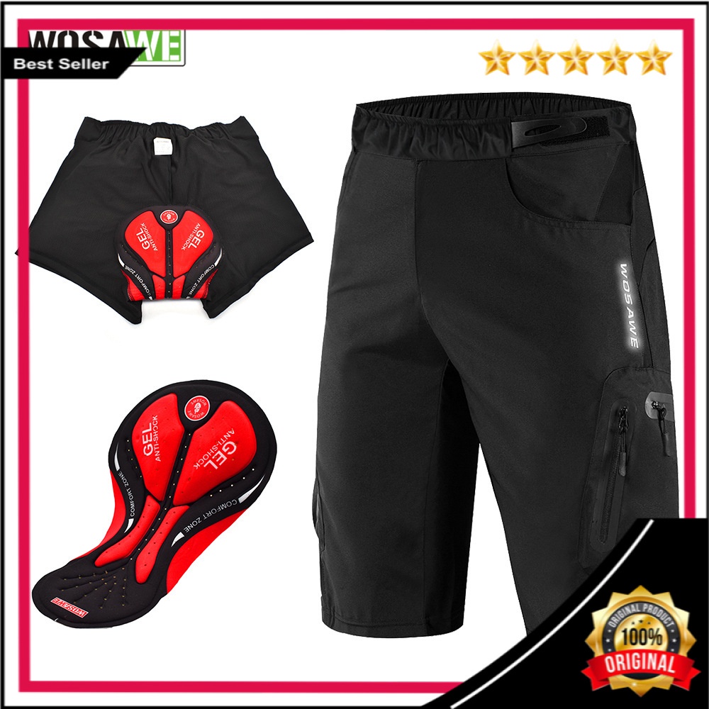 Wosawe Celana Pendek Bersepeda Gunung Cepat-Drop Celana Pendek Terintegrasi Silikon Celana Pendek Be