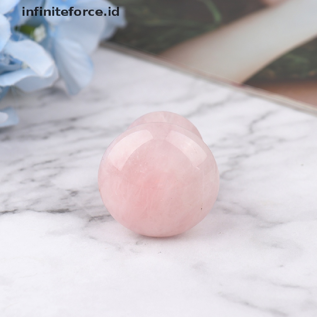 Infiniteforce.id Alat Pijat Guasha Quartz Rose Natural Bentuk Jamur Untuk Akupuntur Wajah / Kaki