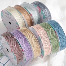 Imported Organza Stripe Ribbon / / Pita Satin / Ribbon / Pita Import / Pita Bunga / Pita Kado / Pita Chiffon / Pita Termurah / Flower Ribbon / Florist Ribbon / Pita / Pita Grosir / Pita Besar Kecil Medium / Satin / OPP / Pita Tarik / Florist supply