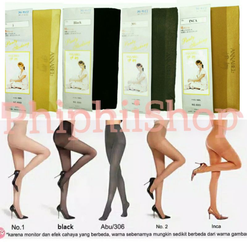 《Phiphii》Stocking stoking celana pantyhose wanita ANNABEL SHELEG elastis nyaman murah