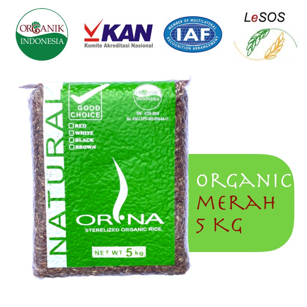 

Beras Organik Merah ORNA 5kg