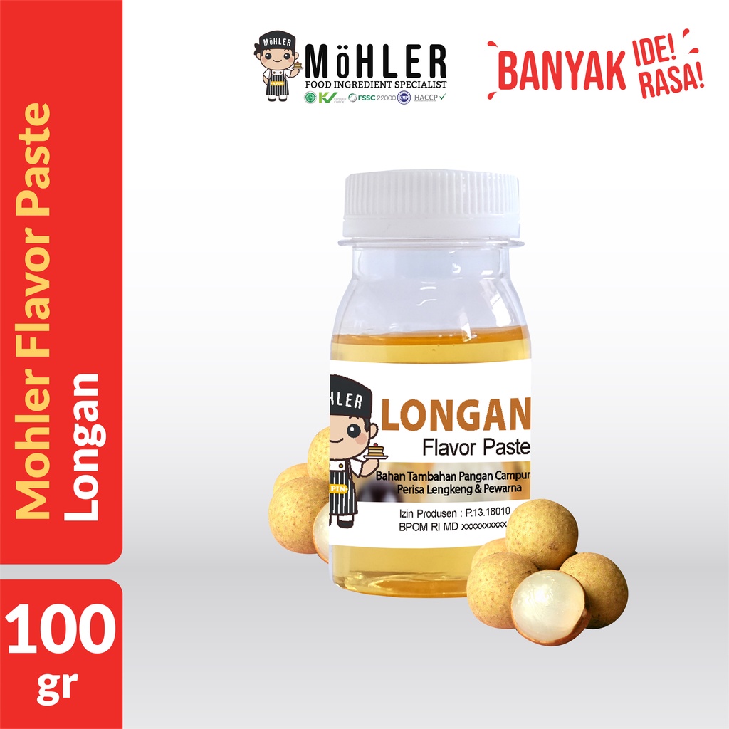 MOHLER Pasta perisa pewarna LENGKENG / LONGAN (KLIK KOMBO HEMAT UNTUK BELI 1 GRATIS 1)