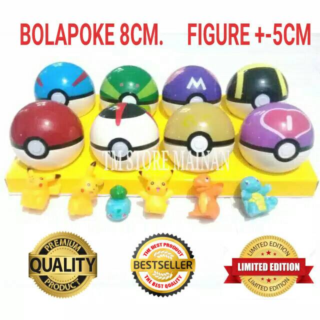 [Obral Murah] Pokemon Ball / Bola Pokemon / Pokeball 8cm/7cm/5cm/4 cm (Bisa untuk Tempat Aksesoris)