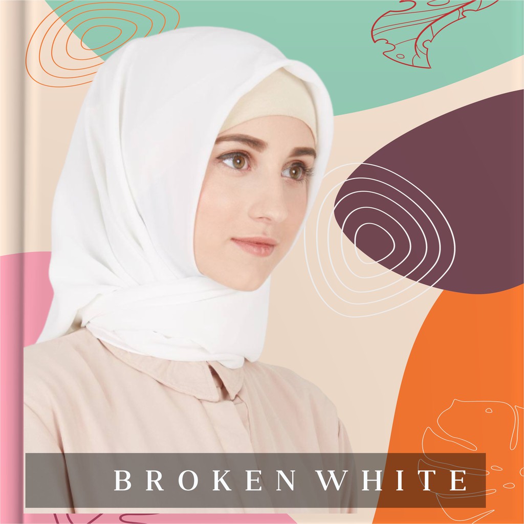 Bella Square/Jilbab Segi Empat/Kerudung Segi Empat/Hijab/polycottonmurah/PART1-BROKEN WHITE