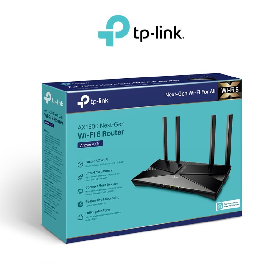 TP-Link Archer AX10 AX1500 Wi-Fi 6 Router Gigabit Ports