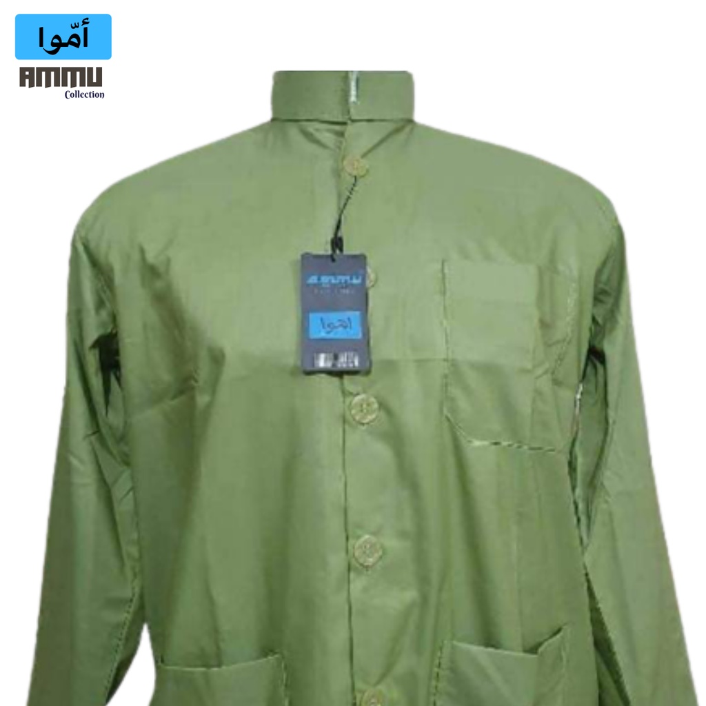 Baju Koko AMMU Collection Warna Hijau Olive