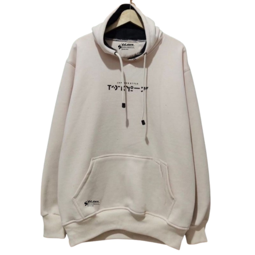 Hoodie Pria Tokyo Japan (Jepang) Cream Jumbo XXL Premium Full Katun Distro Bandung