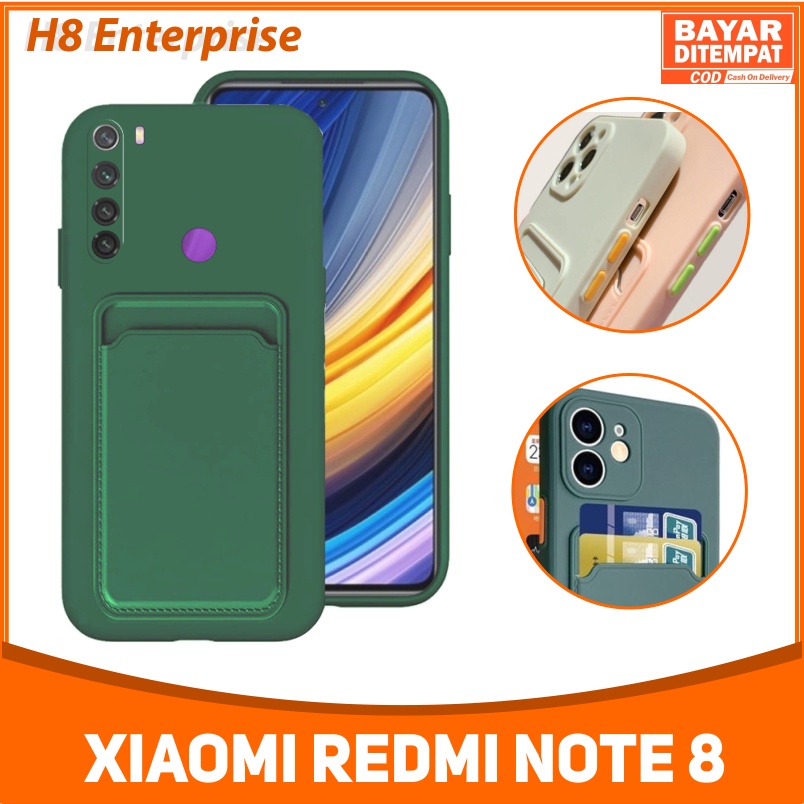 Case Xiaomi Redmi Note 8 Candy Macaron Lens Protection with Card Slot Dengan Pelindung Lensa Camera Dan Slot Card simpan kartu