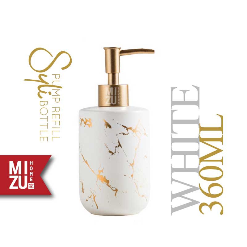 SYLI Refill Pump Bottle Marble Motif Ceramic Soap Dispenser Botol Sabun Cair Keramik Motif Marmer