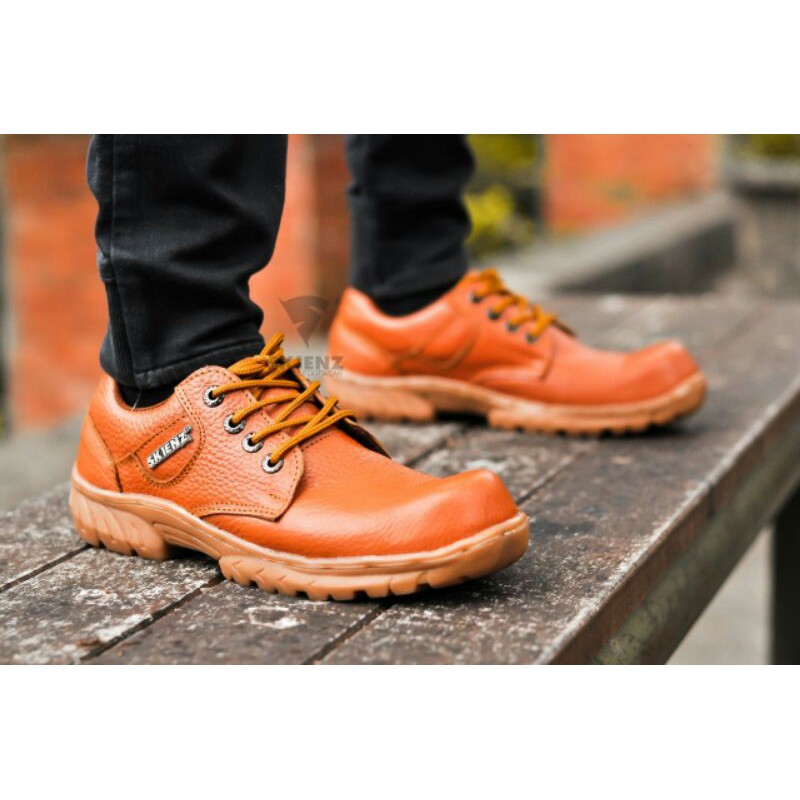 STUMPS X SKIENZ I sepatu casual tali safety GRANIT kulit sapi