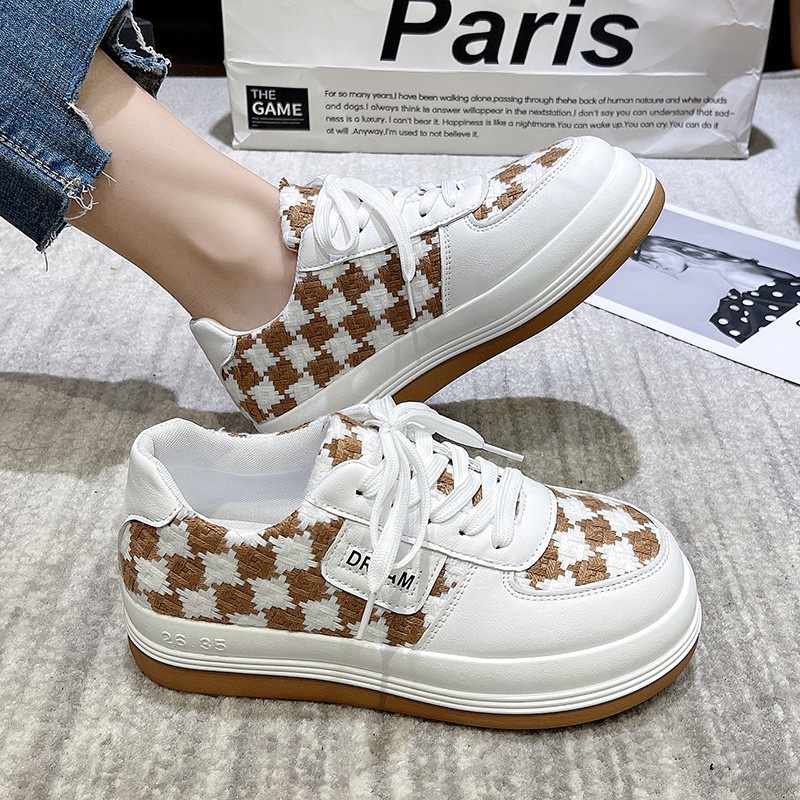 AVANCEID 1855 Sepatu Sneakers Wanita Sekolah Olahraga Sport Hitam Putih Import