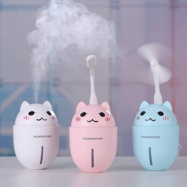 PET HUMIDIFIER adorable Air 3in1 Usb LED Mini Fan pelembap ruangan