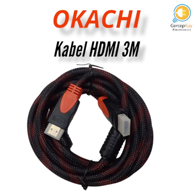 Kabel HDMI to HDMI 3 Meter Versi 1.4 OKACHI