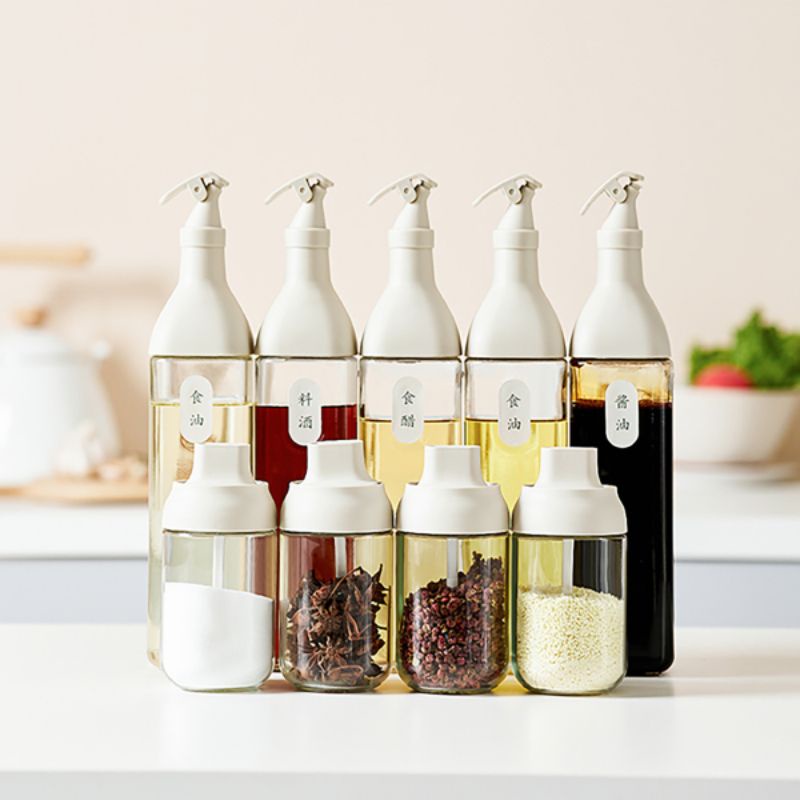 Botol Bumbu Kaca Gelas Bumbu Botol Minyak Kaca Garam Sendok