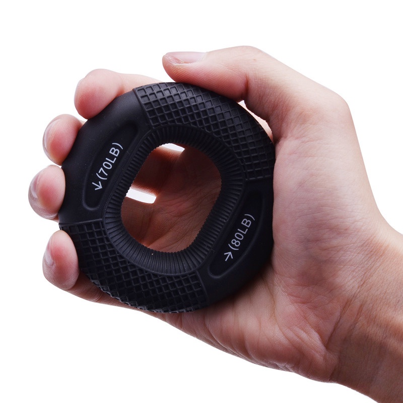 Silicone Ring Hand Grip Olahraga Finger Power Strength 70/80LB - ATG561 - Black