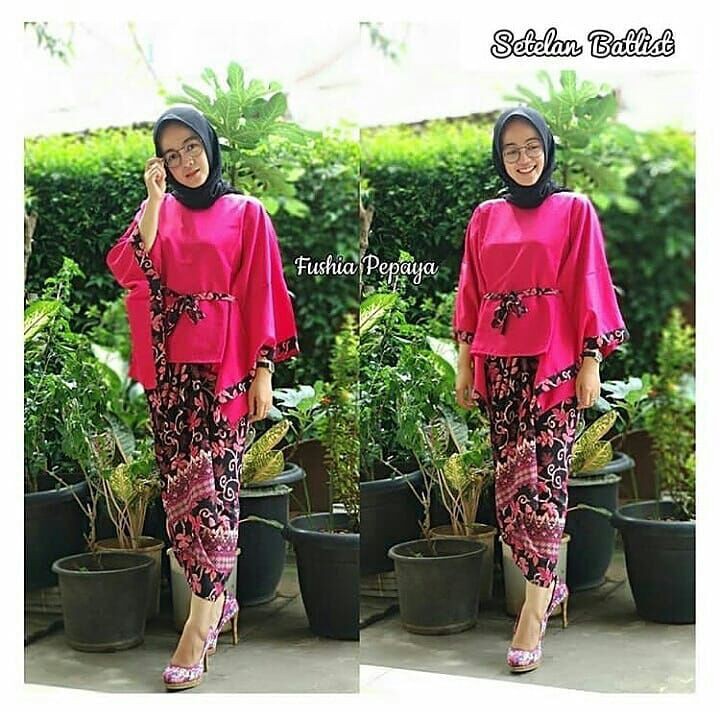 Set kebaya BATLIST/kebaya batwing tapi/rok lilit/kebaya wisuda/peach/grey/navy/maron/gold