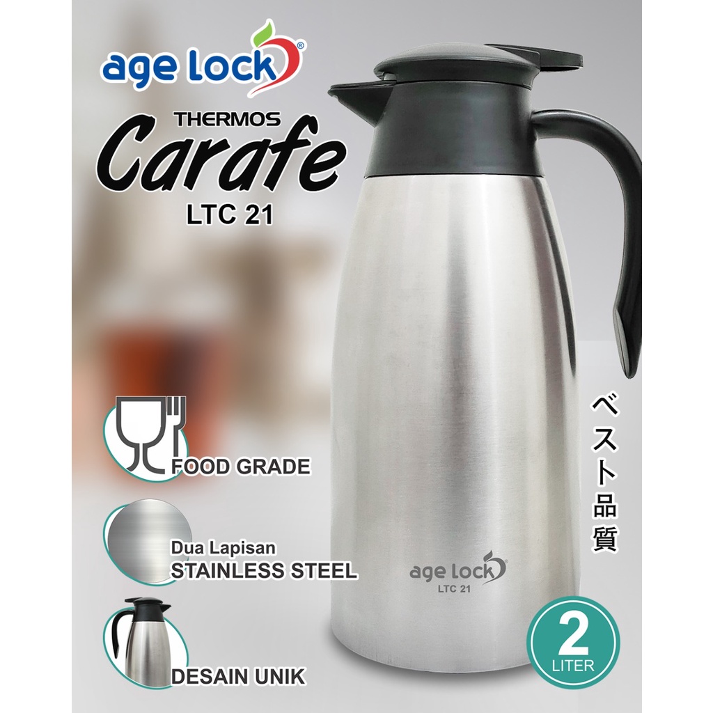 AGE LOCK Thermos Carafe 2 Liter / Termos Air Stainless LTC 21