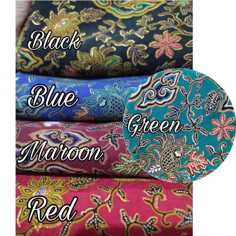 bahan kain batik awan mega mendung gold / bsy murah YARD hiasan imlek kain merah imlek batik merah l