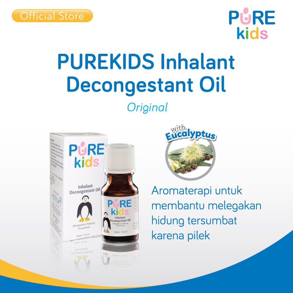 Castle - Pure Kids Inhalant Decongestant Oil 10ml - Oil Melegakan Hidung Tersumbat - Oil untuk Uap Anak Pilek