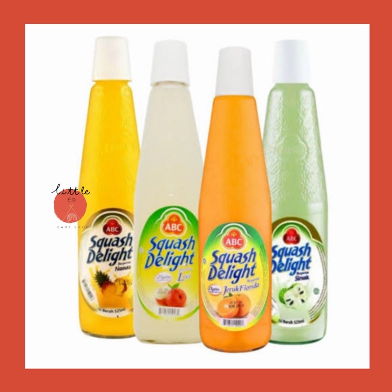 sirup ABC Squash delight orange dus 460ml / lychee 460 ml pack / per karton dos isi 12 leci