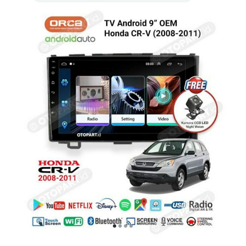 Head unit oem CRV - tv android honda CRV - tv android orca adr9988 9 inch