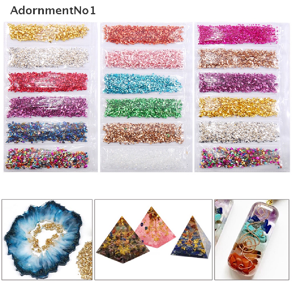 (AdornmentNo1) 1 Set Cetakan Kaca Pecah Untuk Diy Nail Art / Perhiasan