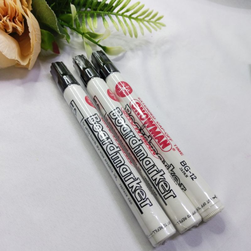 

STR 18 - Spidol Snowman Board marker hitam biru merah / Whiteboard Marker / Papan Tulis Marker Bisa Dihapus BG-12 / BG 12