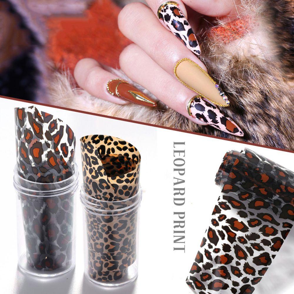 AUGUSTINA Agustina Kertas Transfer Nail Art Gadis Bergaya Tortoiseshell Amber Nail Art Dekorasi Manicure Aksesoris DIY Nail Decals