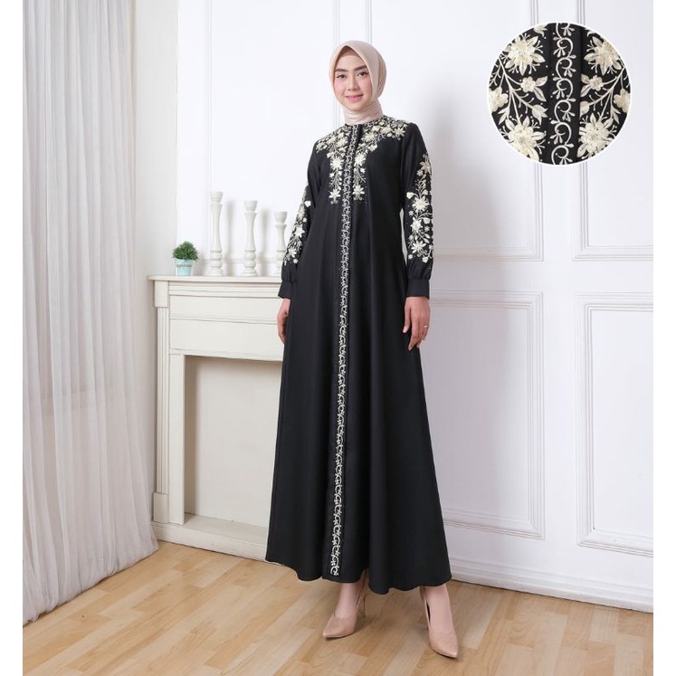 Gamis Bordir Premium katun toyobo Mix bordir Mix Payet || Gamis syar'i / Gamis pesta / Gamis pengaji
